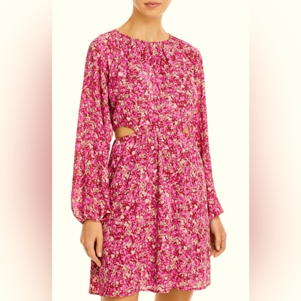 Aqua Womens Daytime Floral Short Mini Dress SZ L